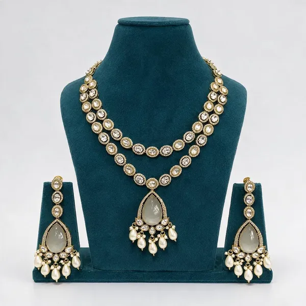 Kundan_Ad_Oval_Double_Row_Teardrop_Pearl_Drop_Necklace_Set_|_Mehendi_Gold