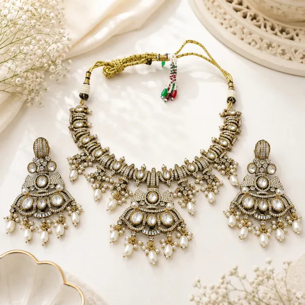 Kundan_Polki_Fan_Arch_Pendant_Necklace_Set