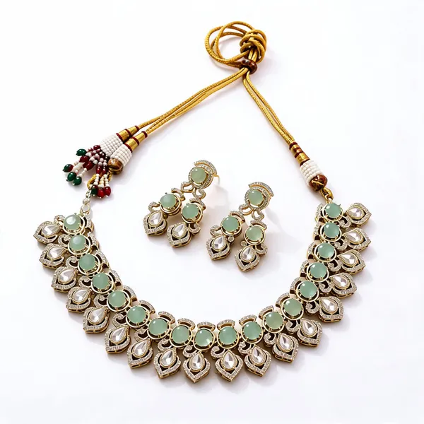 Kundan_Polki_Teardrop_Cz_Round_Cluster_Necklace_Set