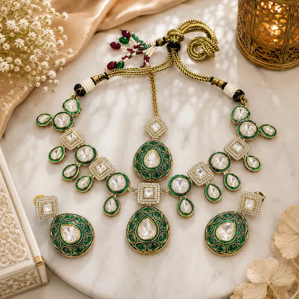 Kundan_Polki_Meenakari_Oval_Bib_Necklace_Set