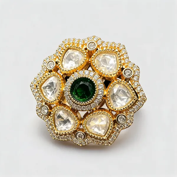 Cz_Round_Kundan_Polki_Leafy_Dome_Cluster_Cocktail_Ring
