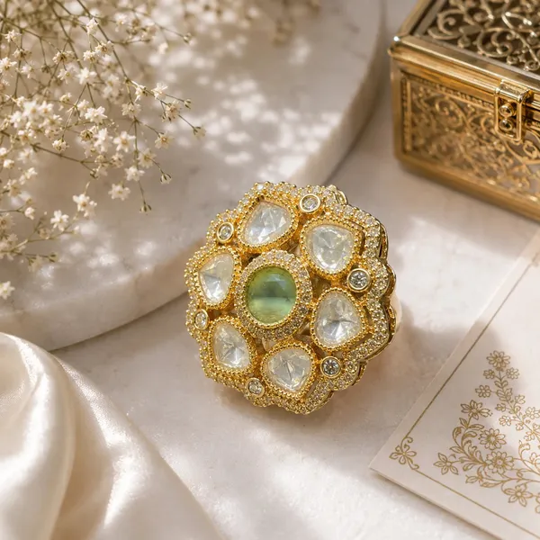 Cz_Round_Kundan_Polki_Leafy_Dome_Cluster_Cocktail_Ring