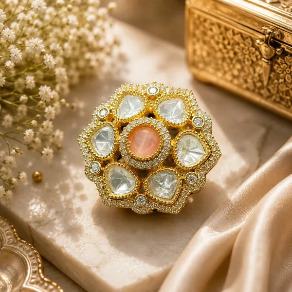 Cz_Round_Kundan_Polki_Leafy_Dome_Cluster_Cocktail_Ring