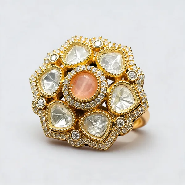 Cz_Round_Kundan_Polki_Leafy_Dome_Cluster_Cocktail_Ring
