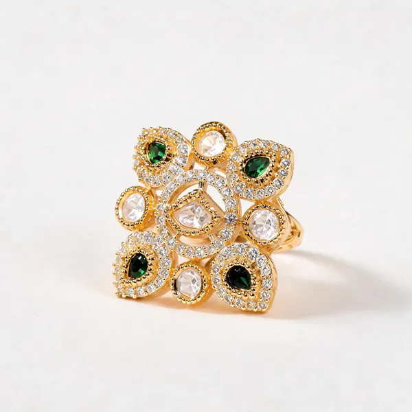 Kundan_Polki_Kite_Square_Lattice_Cocktail_Ring
