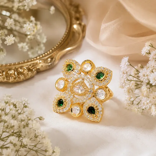 Kundan_Polki_Kite_Square_Lattice_Cocktail_Ring