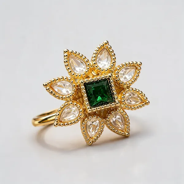 Kundan_Polki_Cz_Square_Petal_Star_Cocktail_Ring