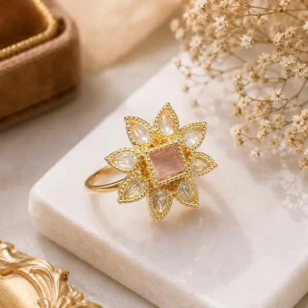 Kundan_Polki_Cz_Square_Petal_Star_Cocktail_Ring