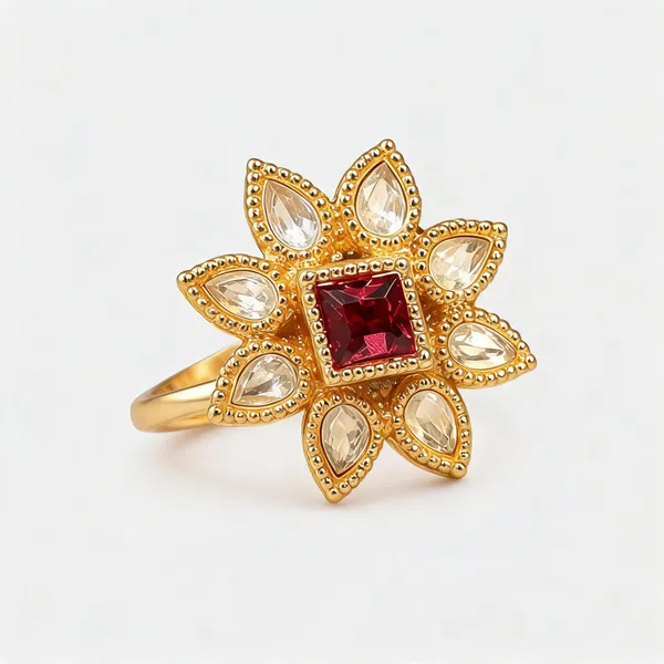 Kundan_Polki_Cz_Square_Petal_Star_Cocktail_Ring