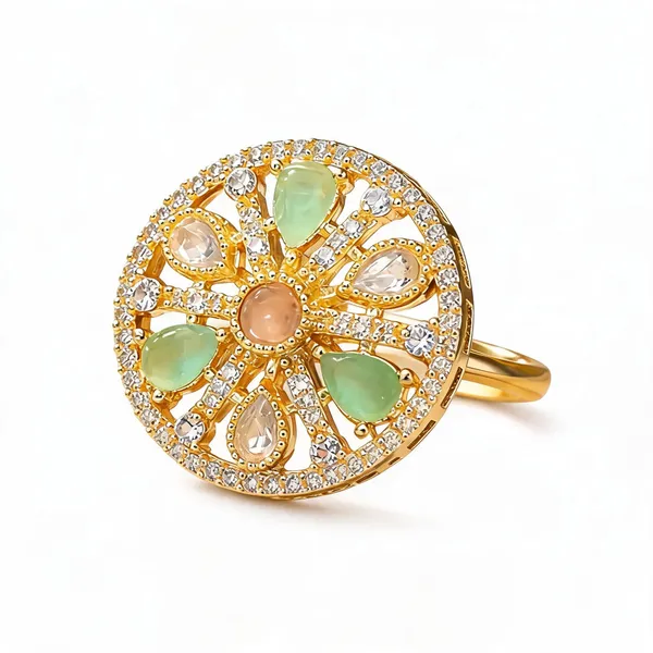 Cz_Kundan_Polki_Teardrop_Petal_Wheel_Cocktail_Ring