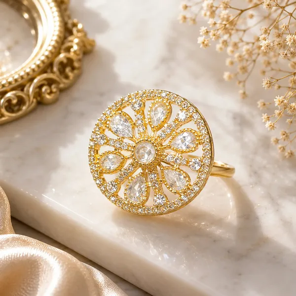 Cz_Kundan_Polki_Teardrop_Petal_Wheel_Cocktail_Ring