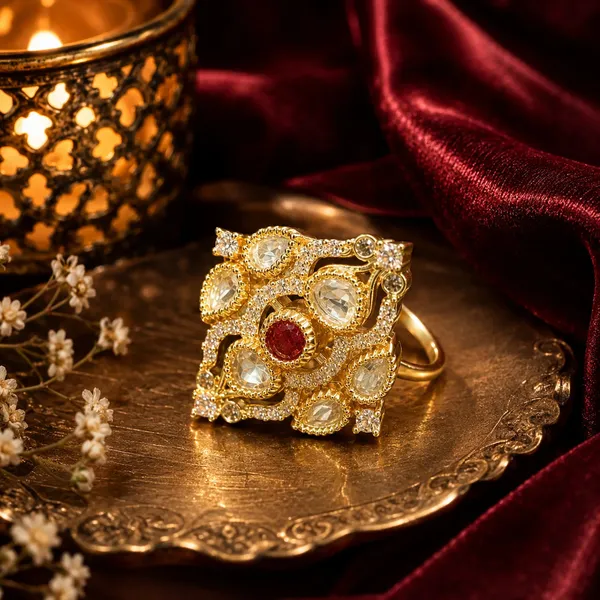 Cz_Kundan_Polki_Cluster_Diamond_Square_Cocktail_Ring