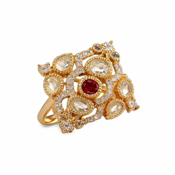 Cz_Kundan_Polki_Cluster_Diamond_Square_Cocktail_Ring