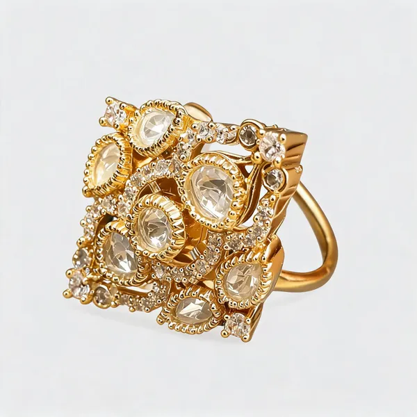 Cz_Kundan_Polki_Cluster_Diamond_Square_Cocktail_Ring
