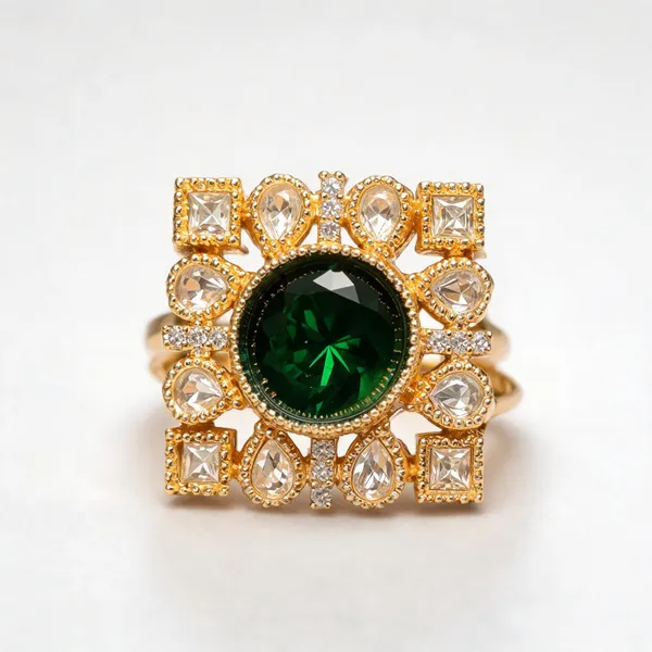 Cz_Kundan_Polki_Round_Square_Frame_Cocktail_Ring