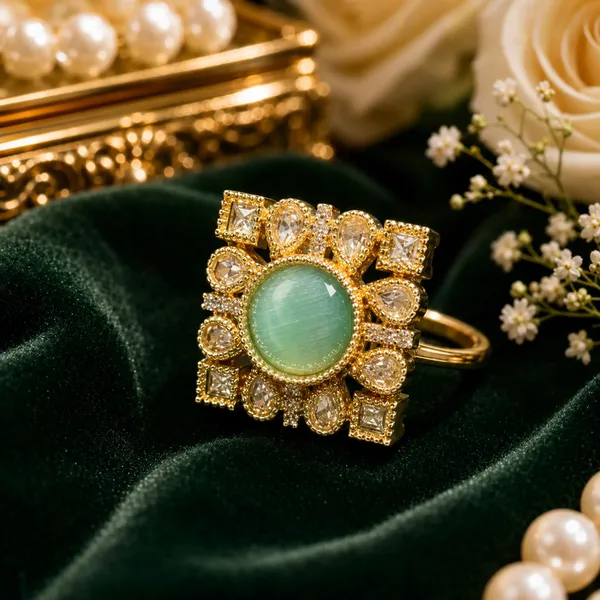 Cz_Kundan_Polki_Round_Square_Frame_Cocktail_Ring