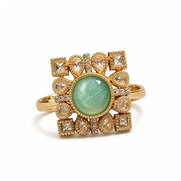 Cz_Kundan_Polki_Round_Square_Frame_Cocktail_Ring
