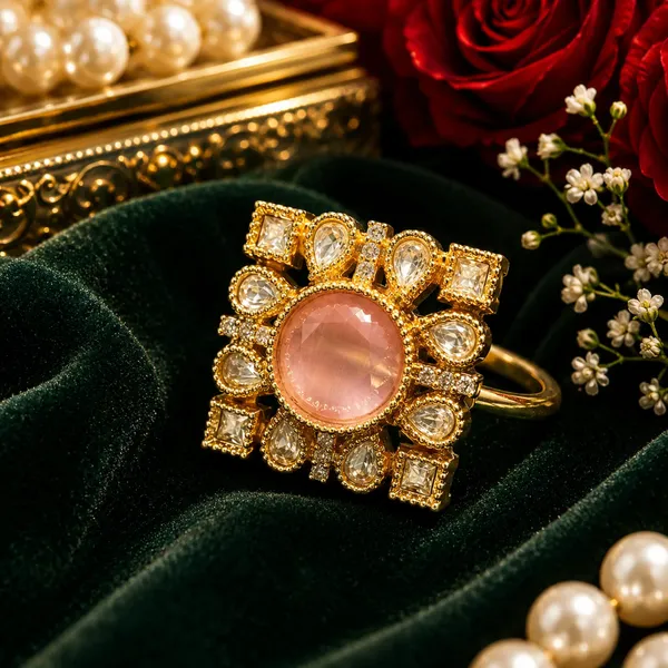 Cz_Kundan_Polki_Round_Square_Frame_Cocktail_Ring