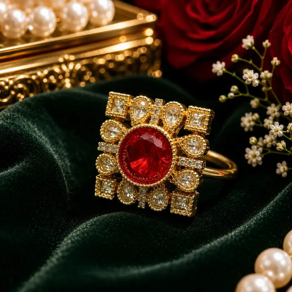 Cz_Kundan_Polki_Round_Square_Frame_Cocktail_Ring