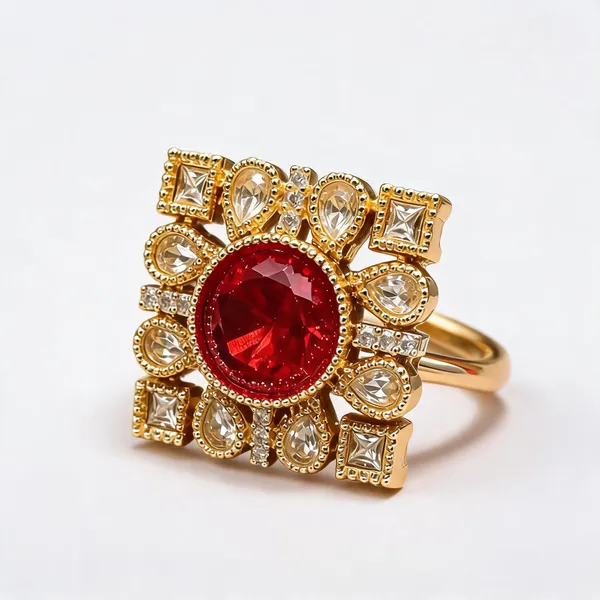 Cz_Kundan_Polki_Round_Square_Frame_Cocktail_Ring
