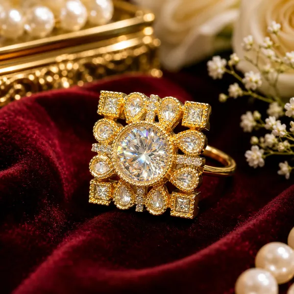 Cz_Kundan_Polki_Round_Square_Frame_Cocktail_Ring