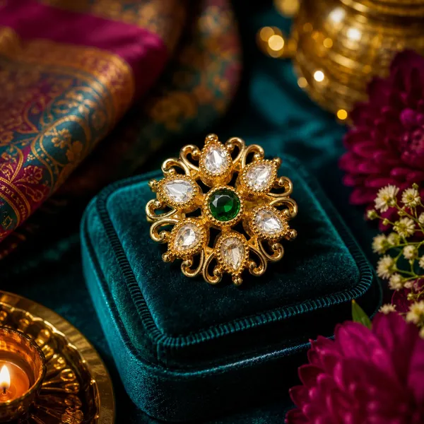 Cz_Kundan_Polki_Filigree_Scroll_Floral_Cocktail_Ring