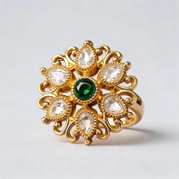 Cz_Kundan_Polki_Filigree_Scroll_Floral_Cocktail_Ring