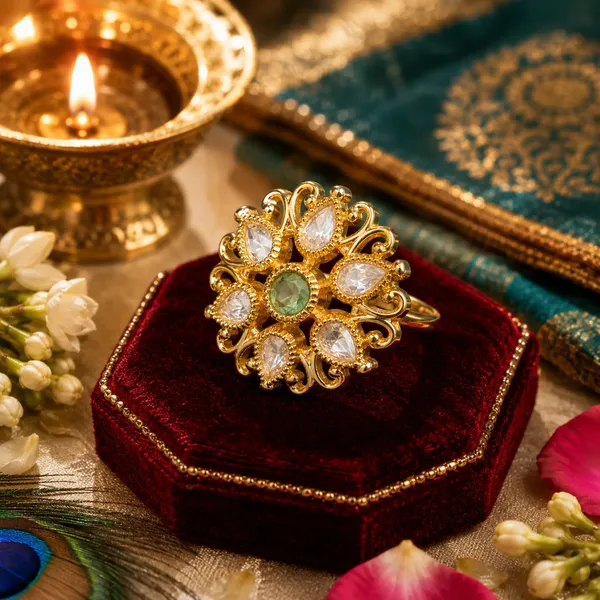 Cz_Kundan_Polki_Filigree_Scroll_Floral_Cocktail_Ring