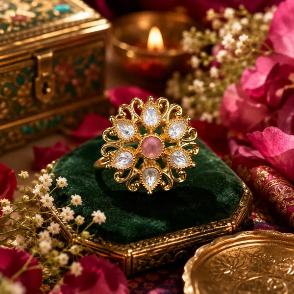 Cz_Kundan_Polki_Filigree_Scroll_Floral_Cocktail_Ring