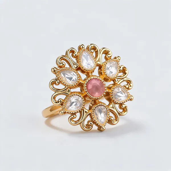 Cz_Kundan_Polki_Filigree_Scroll_Floral_Cocktail_Ring