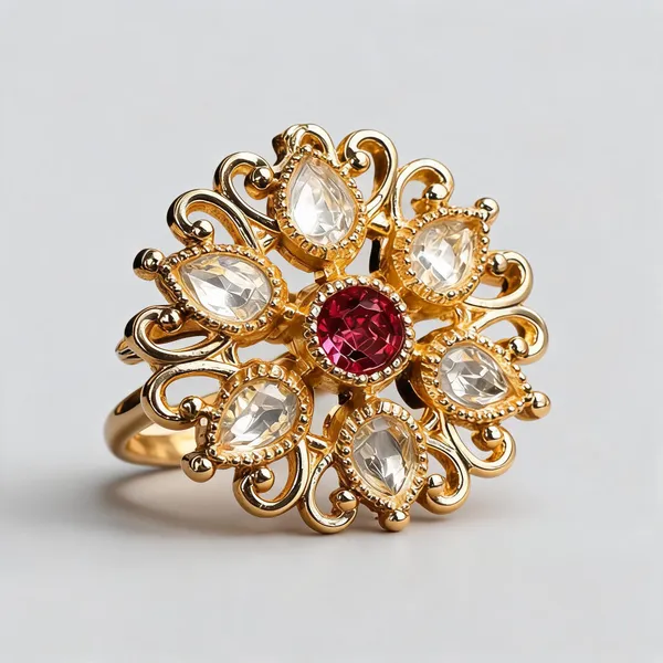 Cz_Kundan_Polki_Filigree_Scroll_Floral_Cocktail_Ring