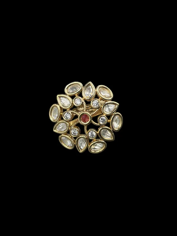 Kundan_Polki_Organic_Cluster_Cocktail_Ring_-_Ruby_Red_|_K_Gold