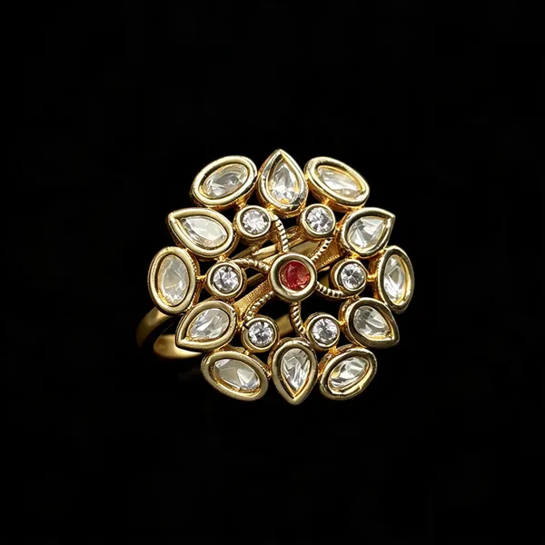 Kundan_Polki_Organic_Cluster_Cocktail_Ring_-_Ruby_Red_|_K_Gold