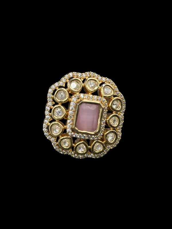 Kundan_Polki_Double_Halo_Cushion_Statement_Ring_-_Baby_Pink_|_K_Gold