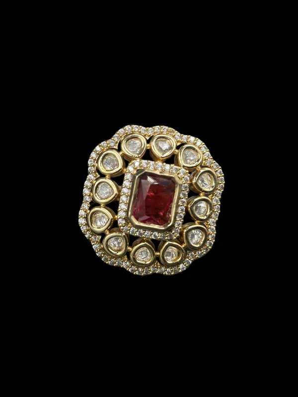 Kundan_Polki_Double_Halo_Cushion_Statement_Ring_-_Ruby_Red_|_K_Gold