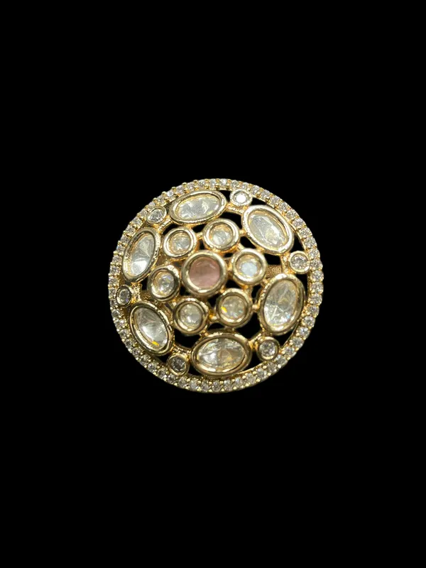 Kundan_Polki_Oval_Dome_Cluster_Cocktail_Ring_-_Baby_Pink_|_K_Gold