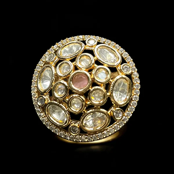 Kundan_Polki_Oval_Dome_Cluster_Cocktail_Ring_-_Baby_Pink_|_K_Gold