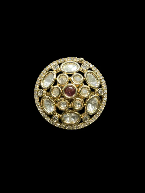 Kundan_Polki_Oval_Dome_Cluster_Cocktail_Ring_-_Ruby_Red_|_K_Gold