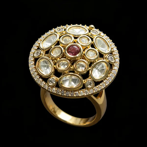 Kundan_Polki_Oval_Dome_Cluster_Cocktail_Ring_-_Ruby_Red_|_K_Gold