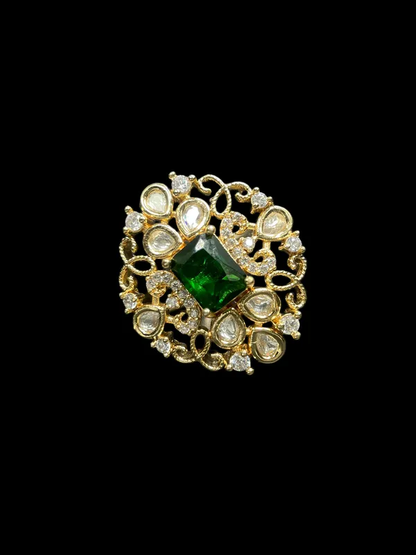 Kundan_Polki_Teardrop_Filigree_Scroll_Cocktail_Ring_-_White_|_K_Gold