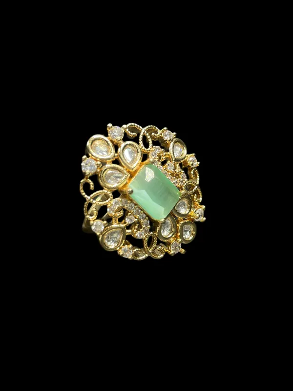 Kundan_Polki_Teardrop_Filigree_Scroll_Cocktail_Ring_-_White_|_K_Gold
