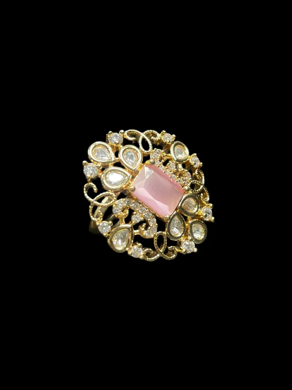 Kundan_Polki_Teardrop_Filigree_Scroll_Cocktail_Ring_-_White_|_K_Gold