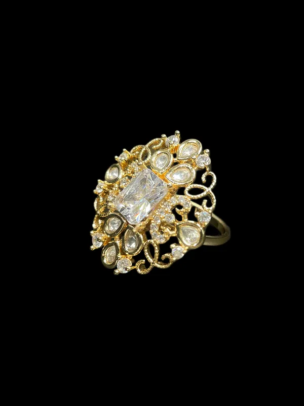 Kundan_Polki_Teardrop_Filigree_Scroll_Cocktail_Ring_-_White_|_K_Gold