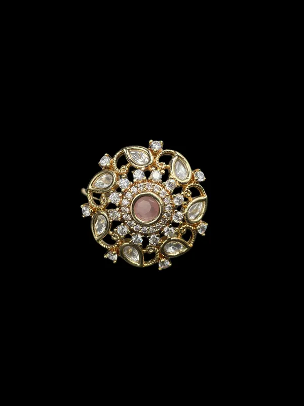 Kundan_Polki_Open_Lace_Floral_Cocktail_Ring_-_Baby_Pink_|_K_Gold
