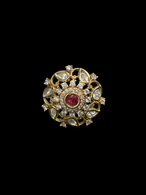 Kundan_Polki_Open_Lace_Floral_Cocktail_Ring_-_Ruby_Red_|_K_Gold
