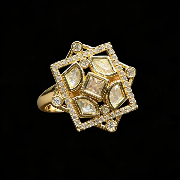 Kundan_Polki_Ad_Star_Frame_Geometric_Cocktail_Ring_-_White_|_K_Gold