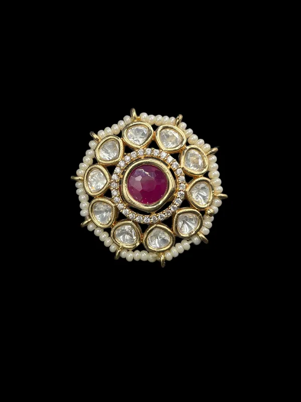 Kundan_Polki_Pearl_Border_Oval_Cluster_Cocktail_Ring_-_Ruby_Red_|_K_Gold