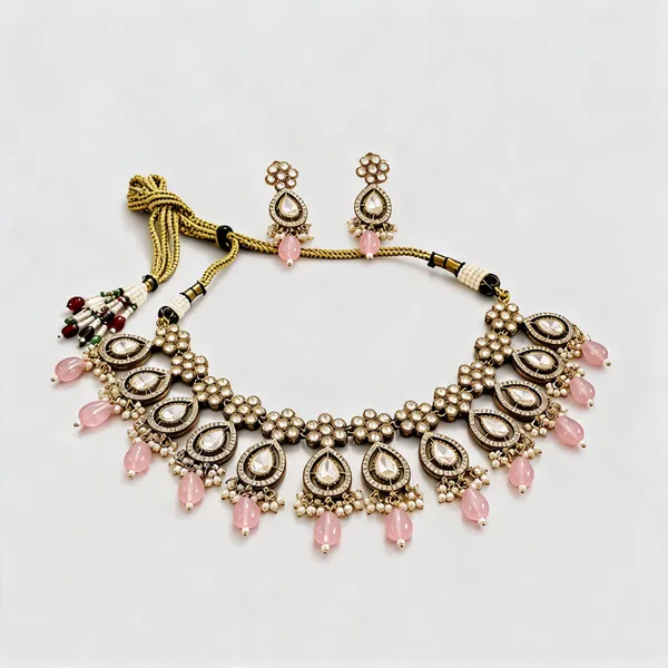 Kundan_Polki_Teardrop_Floral_Drop_Necklace_Set