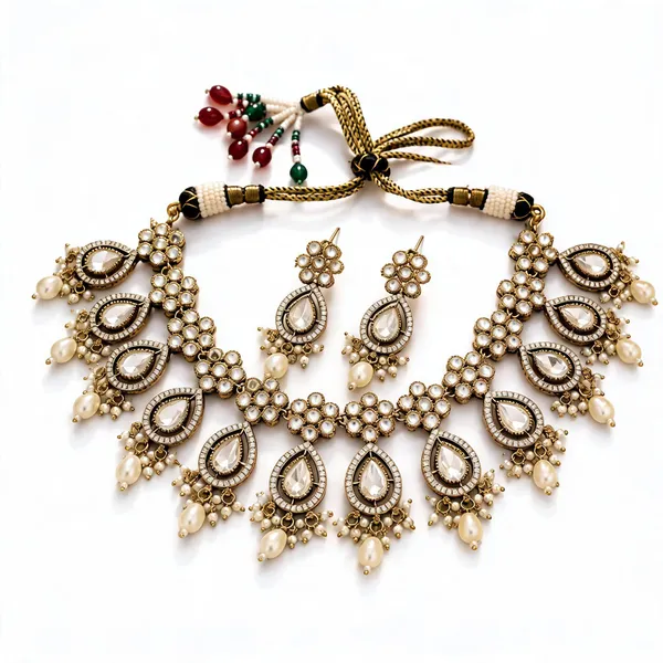 Kundan_Polki_Teardrop_Floral_Drop_Necklace_Set