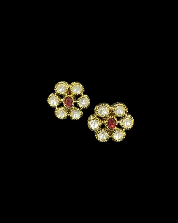 Kundan_Foil_Polki_Open_Floral_Cluster_Stud_Earrings